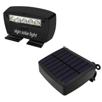 Oossxx Solar Power Deck Led Light Clipon Yard Security Sign Spotlight Large Capacity Battery Max14 Hours Working