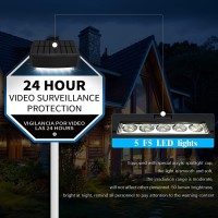 Oossxx Solar Power Deck Led Light Clipon Yard Security Sign Spotlight Large Capacity Battery Max14 Hours Working