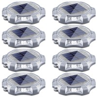 Siedinlar Solar Deck Lights Outdoor 2 Modes Led Dock Driveway Markers Light Waterproof For Step Ground Walkway Stair Pathway Yard Garden Road 8 Pack (Cool White/Warm White)