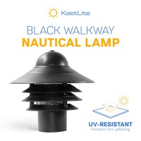 Kastlite Black Nautical Post Walkway Lamp 10 High Outdoor Coastal Fixture Fits 3 Posts Ul Listed Dock Light Comes Wi