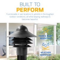 Kastlite Black Nautical Post Walkway Lamp 10 High Outdoor Coastal Fixture Fits 3 Posts Ul Listed Dock Light Comes Wi