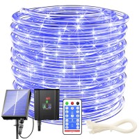 Solar Rope Lights Outdoor Waterproof Led - 200 Led Solar Rope String Lights, 72Ft 8 Modes With Remote Flexible Solar Tube String Lights For Garden Patio Fence Balcony Pool Trampoline Party