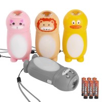 Kunhe 4 Pack Toddlers Small Mini Led Flashlight Camping Flashlights For Kids 100 Lumen With Battery 2 In 1 Lantern Cute Animal Flashlight Girls Boys Stocking Stuffers For Kids