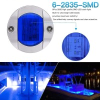 10Pcs Blue Dc 12V 3 Inch Round Marine Boat Interior Lights Transom Mount Led Stern Anchor Lights Led Night Fishing Lights Ip67 Waterproof Deck Led Courtesy Light