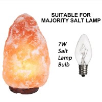 Ohlgt Salt Lamp Light Bulbs 7 Watt, Himalayan Salt Lamp Original Replacement Bulbs E12 Socket Long Lasting Incandescent Bulbs -12 Pack (Low Wattage)