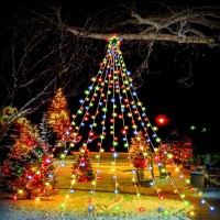 Qulist Christmas Decoration Star Lights Outdoor317 Led 164Ft Christmas Tree Toppers String Lights8 Modes Waterproof For Hal