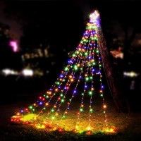 Qulist Christmas Decoration Star Lights Outdoor317 Led 164Ft Christmas Tree Toppers String Lights8 Modes Waterproof For Hal