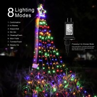 Qulist Christmas Decoration Star Lights Outdoor317 Led 164Ft Christmas Tree Toppers String Lights8 Modes Waterproof For Hal