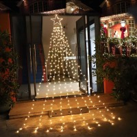 Qulist Christmas Decoration Star Lights Outdoor317 Led 164Ft Christmas Tree Toppers String Lights8 Modes Waterproof For Hal