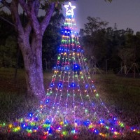 Qulist Christmas Decoration Star Lights Outdoor317 Led 164Ft Christmas Tree Toppers String Lights8 Modes Waterproof For Hal