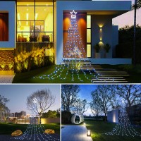 Qulist Christmas Decoration Star Lights Outdoor317 Led 164Ft Christmas Tree Toppers String Lights8 Modes Waterproof For Hal