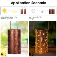 Solar Lanterns Outdoor Hanging Lantern Lights, Dragonfly Hollowed-Out Metal Decor Lantern, Waterproof Led Decorative Garden Light - Delicate Garden Decoration For Patio, Yard, Pathway, Landscape