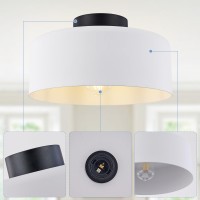 Bisamiya Modern Ceiling Light Fixture 118 Matte White Dome Shade Flush Mount Ceiling Light E26 Socket For Hallway Dining R