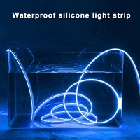 Lamomo Led Neon Rope Light Blue Dimmable Led Strip Lights With Remote, 16.4 Ft/5M Ip68 Waterproof Silicone Rope Light For Indoor/Outdoors Home Decoration/Diy(Power Accessory Include)