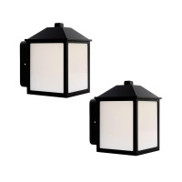 Ume 2 Pack Led Outdoor Indoor Wall Lantern, Exterior Waterproof Wall Sconce Lighting Fixture, Black Finish Anti-Rust Wall Mount Light, Coach Light For Porch, Entryway, Garage And Doorway