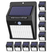 10 Pack Solar Lights Outdoor,3 Modes/100Led Solar Security Lights Wireless Ip65 Waterproof Solar Motion Sensor Lights Solar Wall Lights Outdoor Lights For Front Door, Backyard, Garage, Deck...