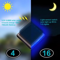 Lacasa Blue Solar Deck Lights 4 Pack Dusk To Dawn Large Battery Step Lights Big Solar Powered Waterproof Dock Lights Led Sola