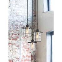 Add an industrial touch to your space with this lantern style hanging single three light pendant combo It features a smoth satin dark bronze finish with glass shade shades This pendant set includes six feet of cord and mounting hardware