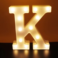 Ausaye Led Letter Lights Alphabet Light Up Sign Night Light For Home Party Wedding Decoration (K)