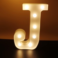 Ausaye Led Letter Lights Alphabet Light Up Sign Night Light For Home Party Wedding Decoration (J)