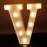 Led Letter V Decor Lights Alphabet Light Up Sign Night Light For Home Party Wedding Decoration V