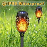 New Huing 14 Pack Solar Torches With Flickering Flames, 12Led Tiki Torch Solar Lights Waterproof Outdoor Mini Solar Torch Lights For Garden, Patio, Yard, Pathway And Christmas Decoration