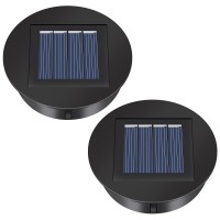 2 Pack Solar Lights Replacement Top - 10 Lumens Led Solar Panel Lantern Lid Lights, Lantern Light Replacement, Outdoor Solar Replacement Parts, Garden Patio Decor Light Up Your Space (3.15In)