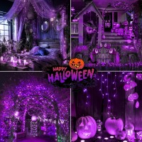 Sanjicha Purple Extralong 66Ft 200 Led Halloween Lights For Indooroutdoor Super Bright 8 Lighting Modes Plug In String Lights