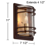 John Timberland Habitat Modern Outdoor Wall Light Fixtures Set Of 2 Bronze 11