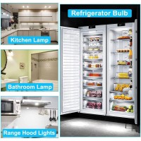 Led Refrigerator Light Bulb 4W 40W Equivalent E26 Medium Base Compact Corn Lamp T10 Tubular A15 Fridge Freezer Waterproof Appliance Ceiling Fans Home Lighting 100-265V Daylight White 5000K, Pack Of 1