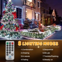 Hezbjiti Christmas String Lights Outdoor, 394Ft 1000 Led 8 Lighting Modes Christmas Fairy Lights With Remote And Timer For Home, Birthday, Wedding, Party, Room, Tree Decorations (Cold White)