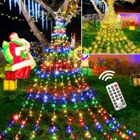 Outdoor Christmas Decorations Star Lights 344 Led 11 Modes String Light Gift, Plug In Clear Wire Waterproof Light Outside Decor For Home Xmas Tree Party Yard Porch Decoration Warm White To Multicolor