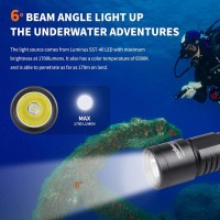 Orcatorch D700 1700 Lumens Dive Light Torch Mechanical Head Twist On/Off Professional Underwater Submersible Flashlight, Ip68 Waterproof, For Scuba Divers Technical Wreck Deep Sea Diving