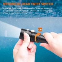 Orcatorch D700 1700 Lumens Dive Light Torch Mechanical Head Twist On/Off Professional Underwater Submersible Flashlight, Ip68 Waterproof, For Scuba Divers Technical Wreck Deep Sea Diving