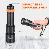 Orcatorch D700 1700 Lumens Dive Light Torch Mechanical Head Twist On/Off Professional Underwater Submersible Flashlight, Ip68 Waterproof, For Scuba Divers Technical Wreck Deep Sea Diving