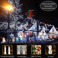 Knonew Outdoor Christmas Lights 300 Led 99Ft String Lights 8 Modes & Memory Fairy Light Plug In Waterproof Led String Lights For Xmas Yard Tree Wedding Party Holiday Decorations (Cool White)