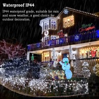 Knonew Outdoor Christmas Lights 300 Led 99Ft String Lights 8 Modes & Memory Fairy Light Plug In Waterproof Led String Lights For Xmas Yard Tree Wedding Party Holiday Decorations (Cool White)