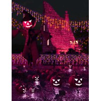 1280 Led Halloween Lights Outdoor Decorations 132Ft String Light With 240 Drops,Fairy Lights Outdoor Indoor Decor With 8 Modes,Timer Super Bright To Play At Night For Party Halloween Decorations