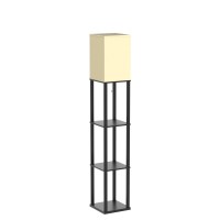 Addlon Floor Lamp With Shelves 4Tier Modern Shelf Lamp With Rgb Smart Bulb App Control Standing Lamp With White Lamp Shade F