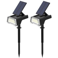 Urlights Solar Lights Outdoor, 36 Leds Solar Landscape Spotlights, Waterproof 2 In 1 Wall Lights With Usb Charge, Adjustable Solar Panel For Yard Garden Driveway Porch Walkway Patio