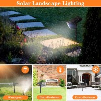 Urlights Solar Lights Outdoor, 36 Leds Solar Landscape Spotlights, Waterproof 2 In 1 Wall Lights With Usb Charge, Adjustable Solar Panel For Yard Garden Driveway Porch Walkway Patio