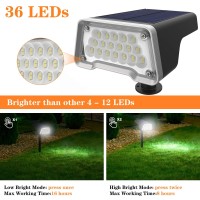 Urlights Solar Lights Outdoor, 36 Leds Solar Landscape Spotlights, Waterproof 2 In 1 Wall Lights With Usb Charge, Adjustable Solar Panel For Yard Garden Driveway Porch Walkway Patio