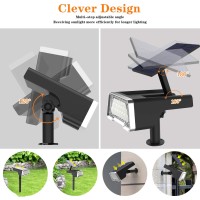 Urlights Solar Lights Outdoor, 36 Leds Solar Landscape Spotlights, Waterproof 2 In 1 Wall Lights With Usb Charge, Adjustable Solar Panel For Yard Garden Driveway Porch Walkway Patio