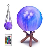 Moon Lamp, Growiner 3D Moon Lamp 5.9Inch Galaxy Lamp Gifts For Girls Lover Age 3 4 5 6 7 8 9 10 11 12 13 14 15 16+ Year Old Teen Girls Birthday Gifts 16 Colors With Stand Touch Pat Remote Night Light