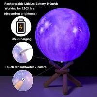 Moon Lamp, Growiner 3D Moon Lamp 5.9Inch Galaxy Lamp Gifts For Girls Lover Age 3 4 5 6 7 8 9 10 11 12 13 14 15 16+ Year Old Teen Girls Birthday Gifts 16 Colors With Stand Touch Pat Remote Night Light