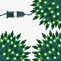 Christmas String Lights, 150 Count 33 Ft Incandescent Mini Green Wire Fairy Light, 120V Ul Certified Connectable St Patricks Day Tree Lights For Patio, Holiday, Party, Outdoor Indoor Decoration, Green