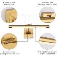 Joosenhouse Led Picture Light Fixtures Dimmable 1653 Inch Modern Metal Artwork Hallway Lamps With Single Swing Arm 7W 50W E