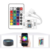 Nexlux Smart Wifi Led Strip Light Controller, 2 In 1 Dc12-24V 144W 6A With Remote, Works With Rgb Led Strip Light, Compatible With Alexa Google Home