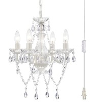 Plug In Chandelier White Chandelier Small Crystal Chandelier 4 Light Bedroom Chandeliers