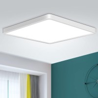 Led Ceiling Light Fixture Flush Mount, 12 Inch 24W, Daylight White 5000K Ceiling Lights, 3200Lm Bright Square Led Ceiling Light, Flat Slim Lighting Fixture For Bedroom Stairwell Hallway Kitchen